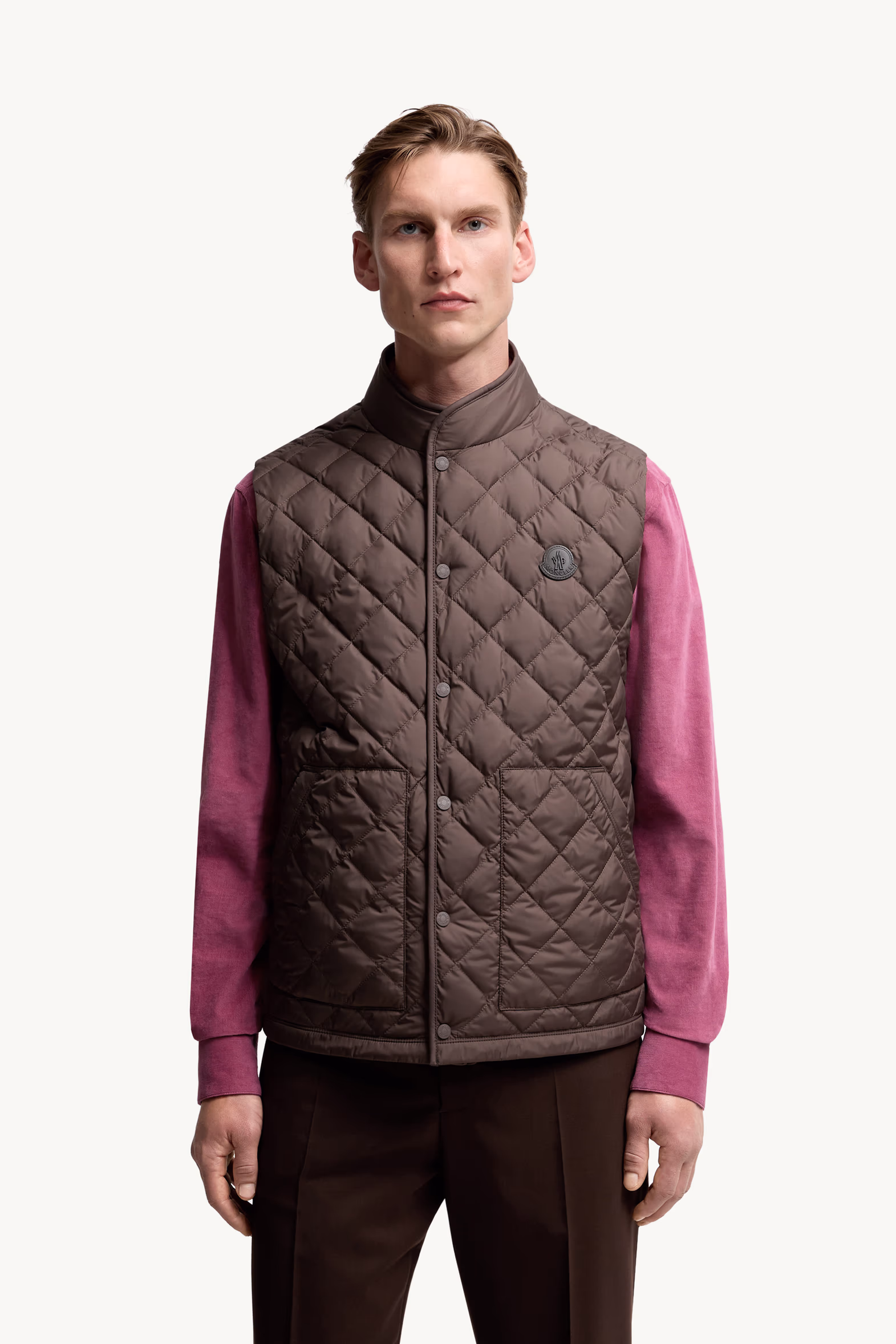 Lycope Diamond-Quilted Down Vest Men Brown Moncler 3